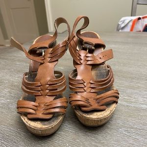 Brown wedges. Fun for summer. Size 6
